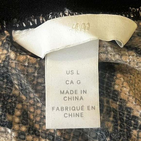 H&M Snakeskin Print Plisse Pleated Midi Skirt, L, Tan, Black & Grey - Picture 15 of 16